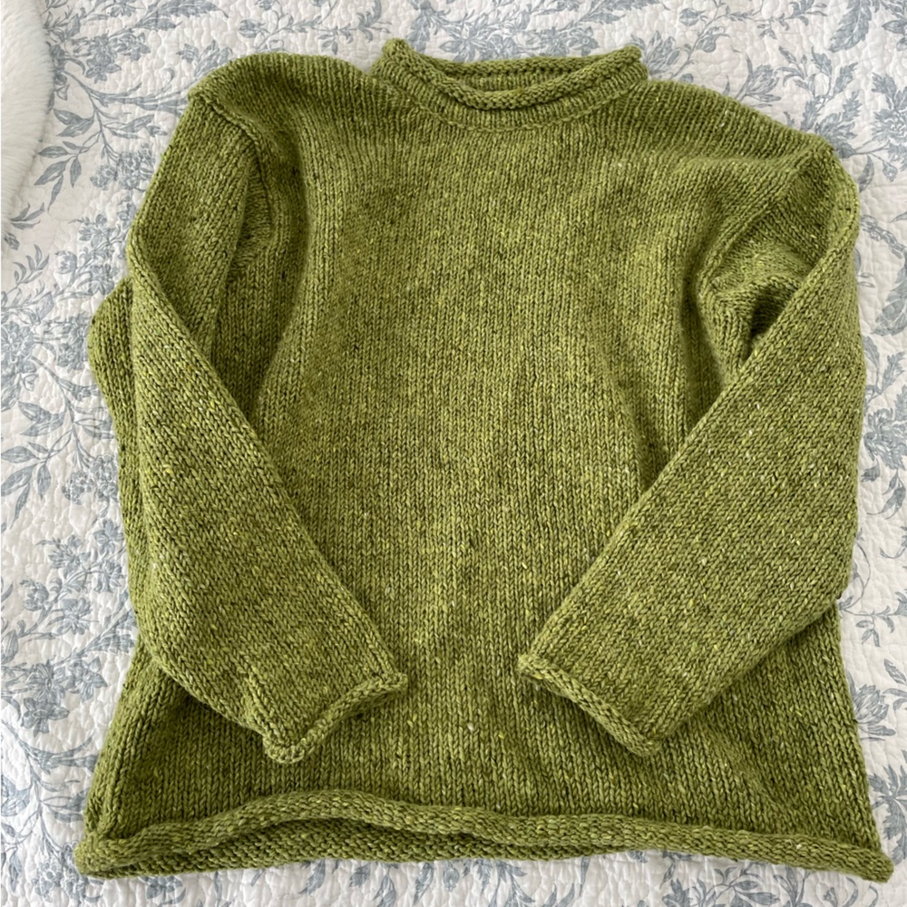 Irish Green Knit Wool Sweater